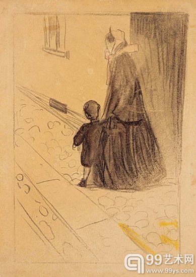 蒙克1890-1892年作品《童年回忆——大门外》