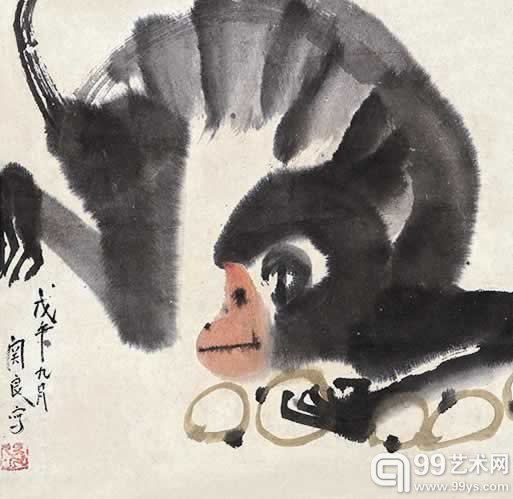 关良（1900-1986）猴趣图