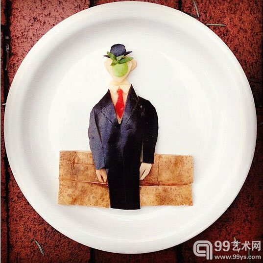 食物版本雷内·马格利特作品《人之子》