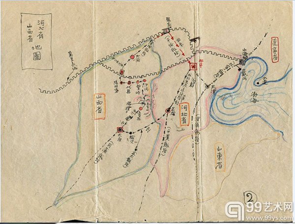 林徽因手绘的古建筑考察地图。