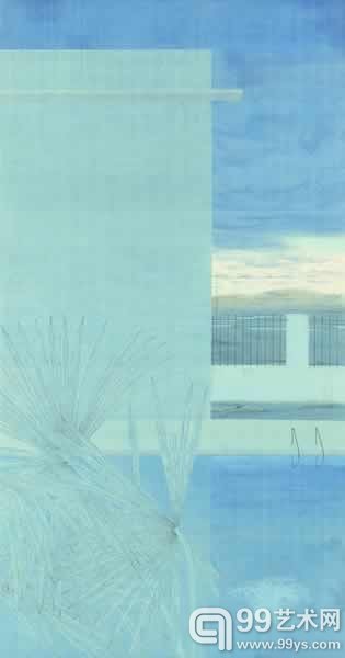 张见 《自由落体》90x47cm  绢本设色2006