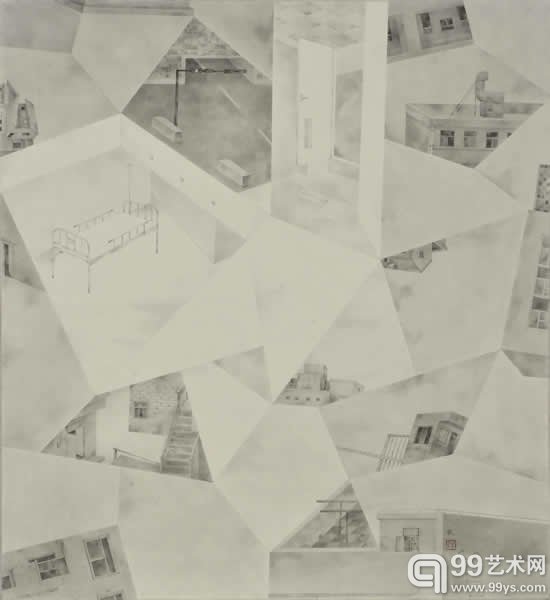 叶帆《 只是泡沫中的一个》 60cmX55cm 纸本水墨 2013
