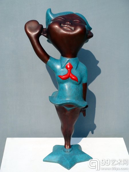 《歌唱祖国》NO.1，56×30×20cm，铸铜，2008