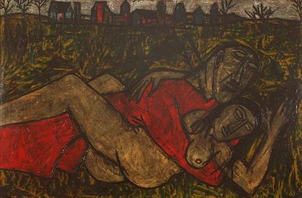 Francis Newton Souza，《Lovers》，1955