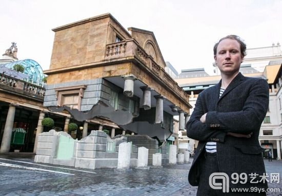 伦敦知名景点现新式建筑 整栋楼似被拦腰斩断