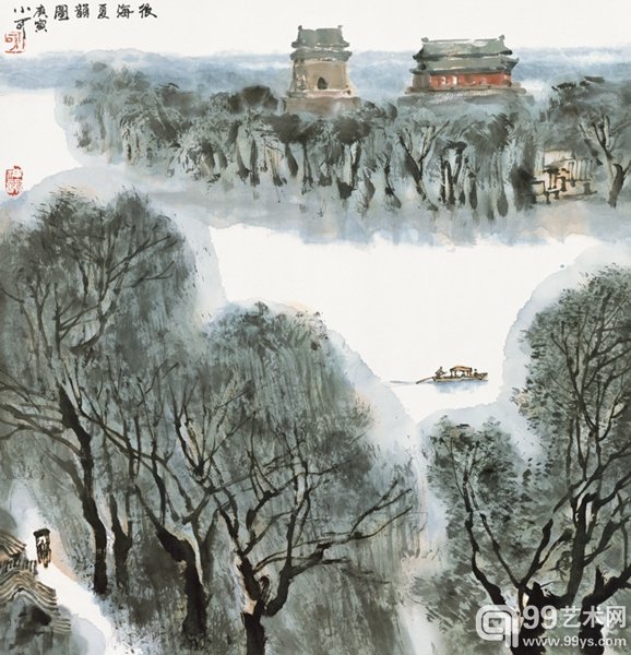 李小可 《后海夏韵图》 2010年 68×68cm