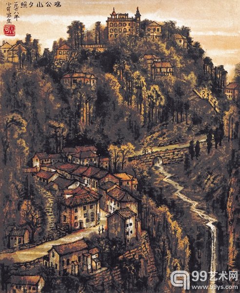 李小可 《鸡公山夕照》 1978年 68×47cm