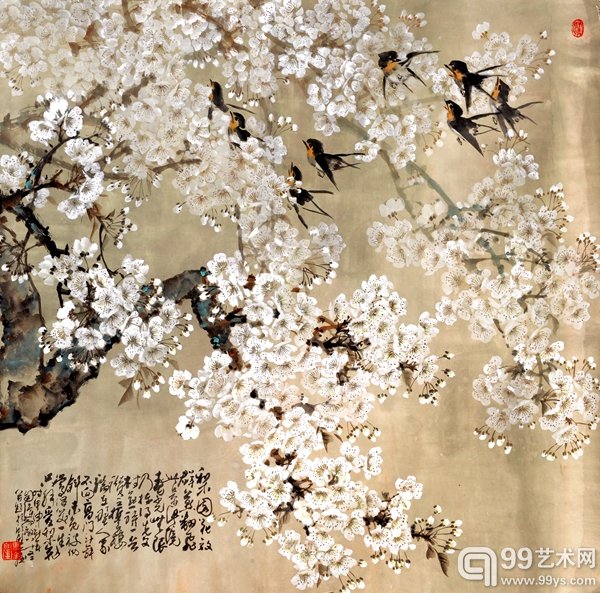 1 梨园花放（2004年）98cmx96cm