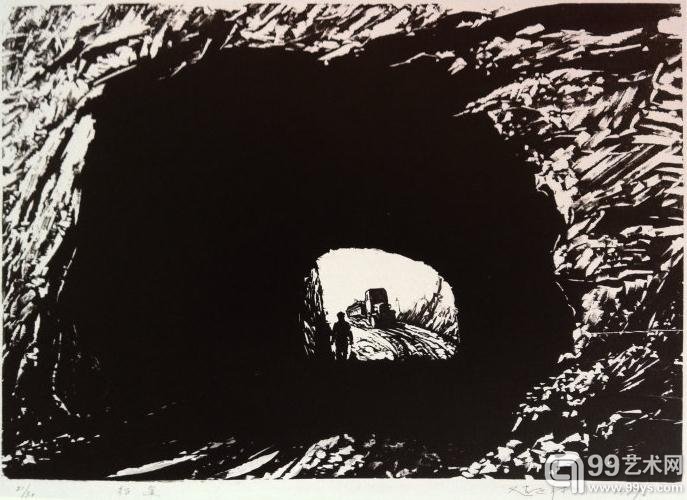 赵延年 征途  木刻 1979年