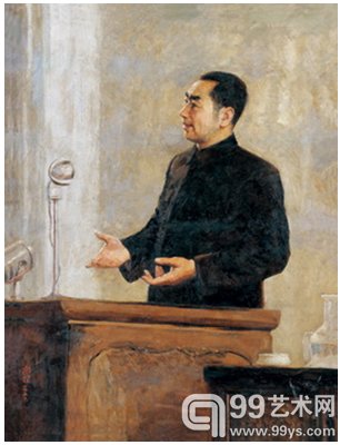  靳尚谊 《和平的讲坛上》 布面油画 1956年 112 × 86 cm