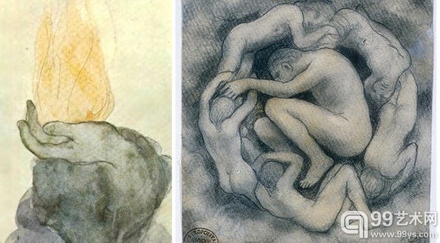纪伯伦的绘画生涯开始于 14 岁，在 48 年的人生中创作了 700 多幅作品，这些流露着哀伤情绪的作品在阿拉伯画坛独树一帜。