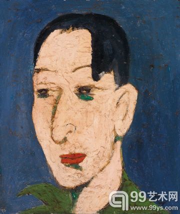 邱亚才《绿少年》1990年代　油彩 画布　72.5ｘ60 cm