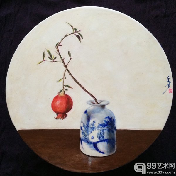 木板坦培拉  青花美韵系列之 1435-233  28cm x 28cm