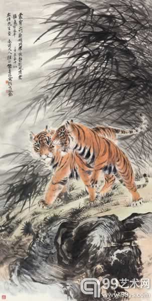 张善孖  双虎
