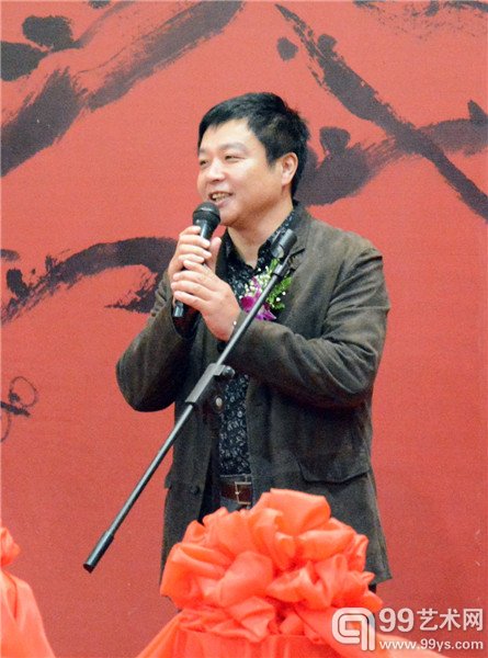 河北省美术家协会主席、秘书长祁海峰在开幕式上发言