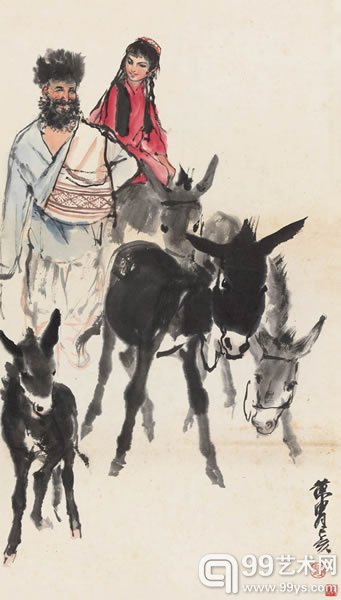 黄胄 赶集归来