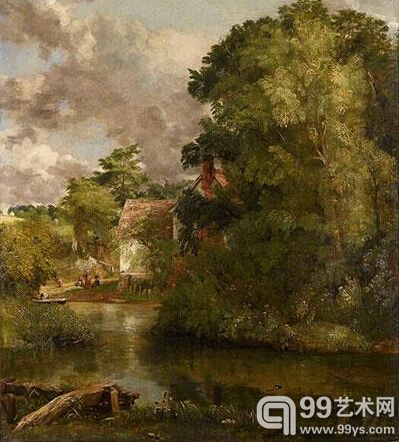 《从山谷农场望向威利•洛特家的小屋》，约翰•康斯太勃尔