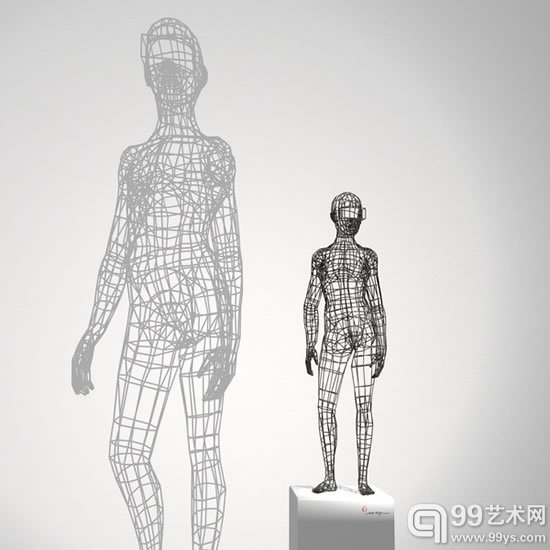 半固态，半阴影：Moto的3D打印线框雕塑
