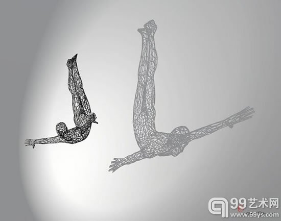 半固态，半阴影：Moto的3D打印线框雕塑