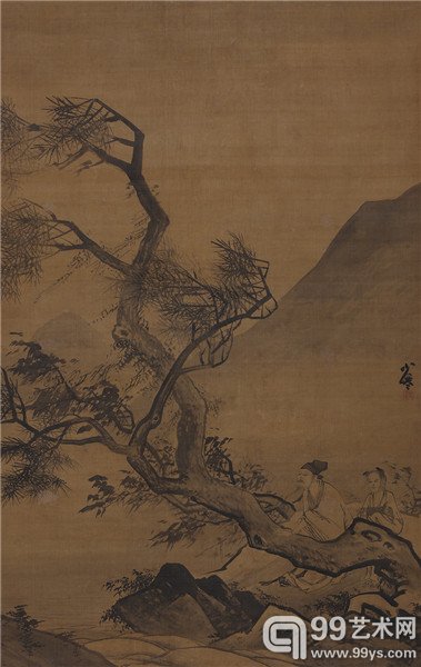 吴伟 松风高士图轴 水墨绢本170x110cm