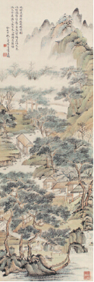 晚渚轻烟 立轴 设色纸本