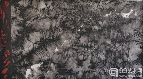 仇德树 心迹 Qiude Shu, State of Mind 纸本水墨红印 Ink and red seal on paper 63×113cm 1980