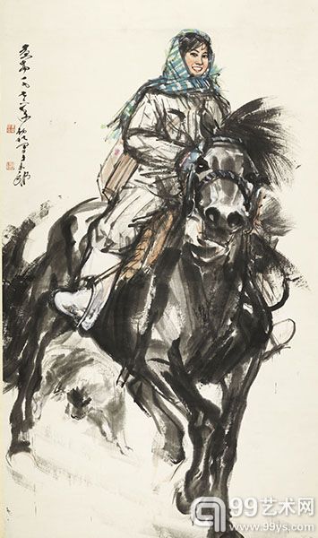 黄胄(1925-1997)飞雪迎春