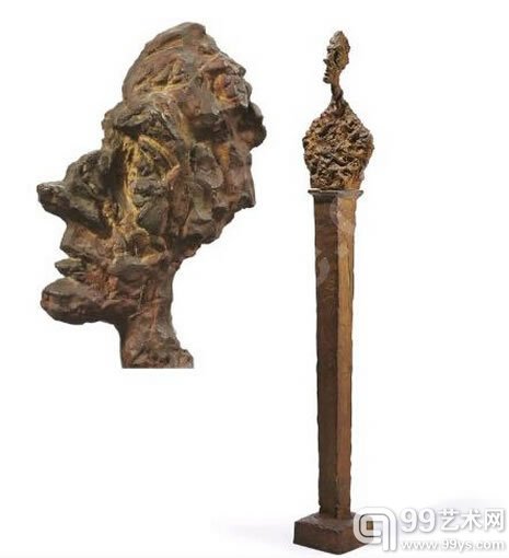 阿尔贝托·贾科梅蒂青铜雕塑作品《石碑III》（1962）