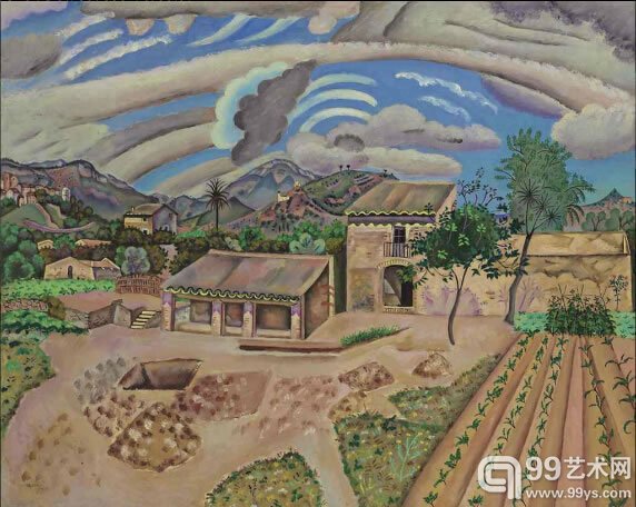 胡安·米罗作品《蒙特罗伊格地区的砖房》（1918）