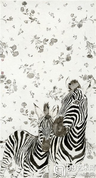 李军，生如夏花 No.3，李军，纸本水墨，180×97cm，2014