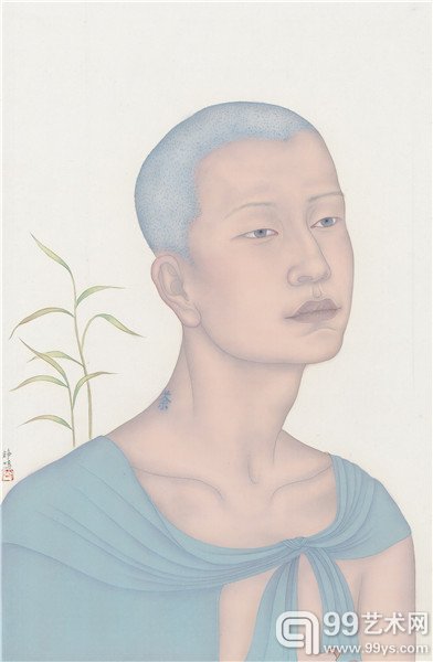 祝铮鸣，百年孤独之四十三，绢本设色，52x33cm，2014