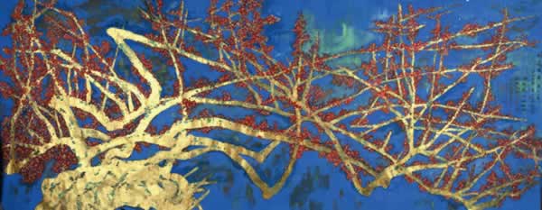 黄永玉《金梅》设色纸本 镜心 145×362cm