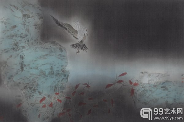 CJ025 生灵系列—遥望68.5×103.2cm绢本2013年