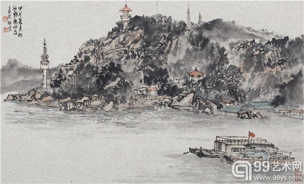 《鹿屿岛写生》 138×68cm