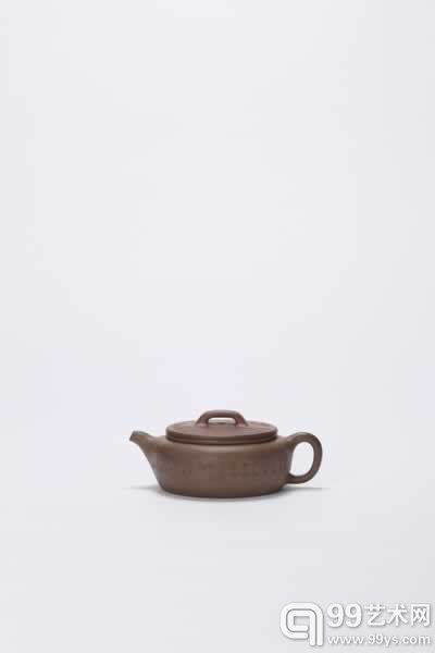 清晚期 杨彭年 扁圆壶 L:16cm H:6.8cm