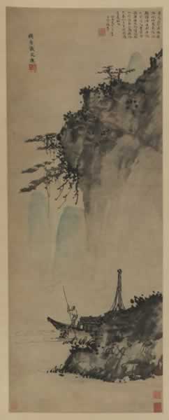 戴进(1388-1462)	岩壑孤舟图	