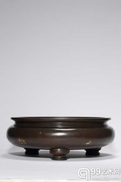 清道光 铜鬲式香炉 D:44.5cm