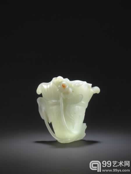 清乾隆 白玉雕仿寿铜瑞兽尊连座 H:18.5cm