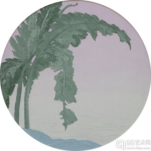 肖谷 《青山芭蕉》 油画