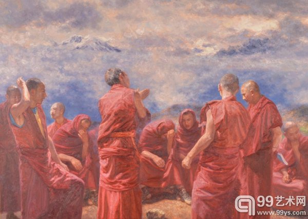 俞中保《论经》 布上油画 180250