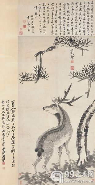 清八大山人 《松鹿图》