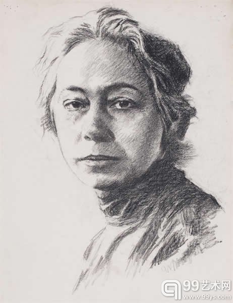 德国女版画家珂勒惠支 素描 44cm×30.6cm  年代不详