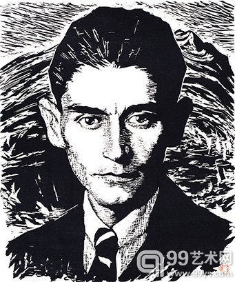卡夫卡   版画   35cm×31cm   1983年