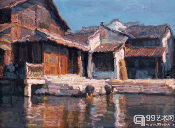 陈逸飞 水乡码头