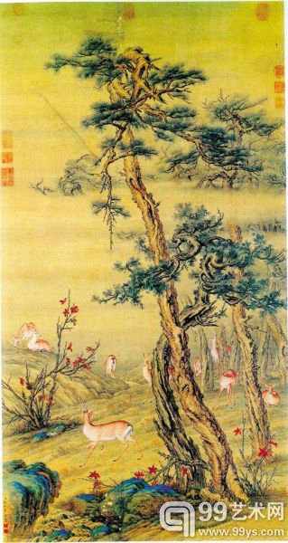 郎世宁 秋林群鹿图
