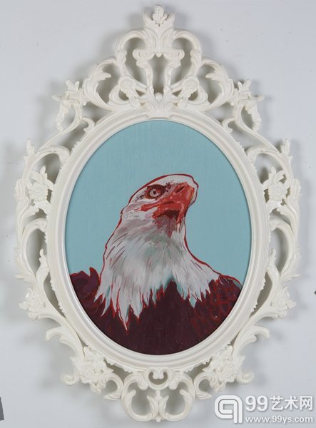 鹰，2014，木板油画，85x60cm