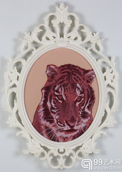 虎，2014，木板油画，85x60cm
