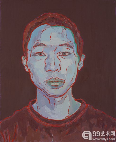 正面的肖像No.3，2014，布面油画