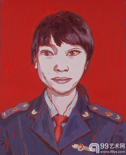 正面的肖像No.2，2014，布面油画