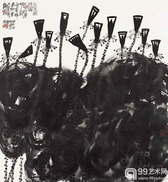 范炳南《长安盛荷图》纸本水墨 90×97cm 2014年